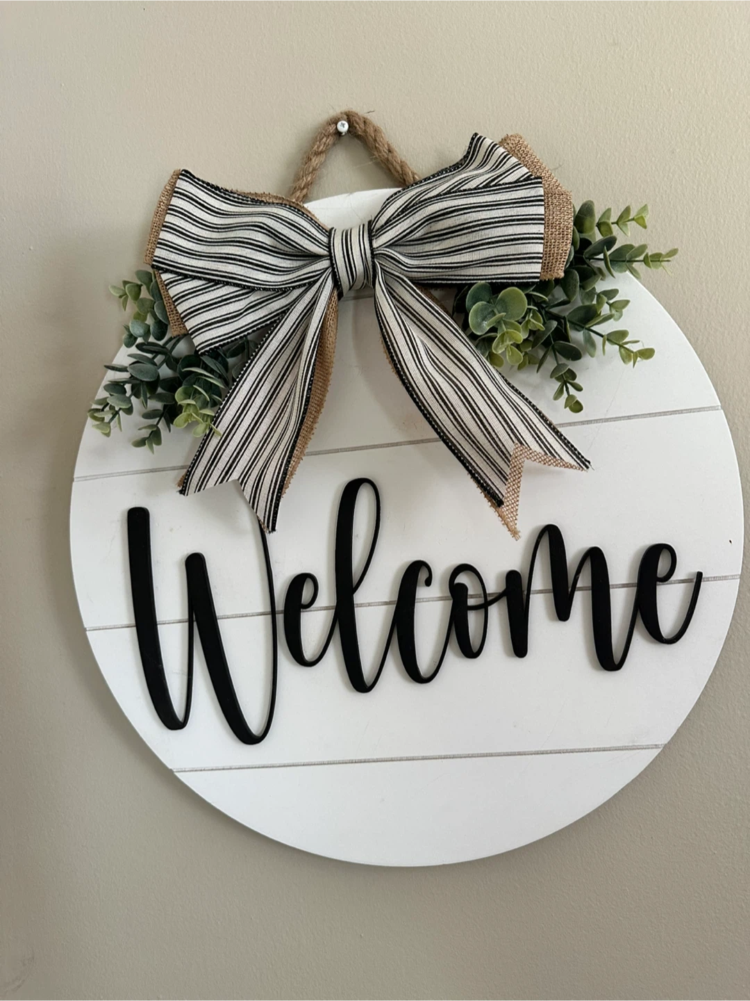 Welcome Door Hanger with Bow
