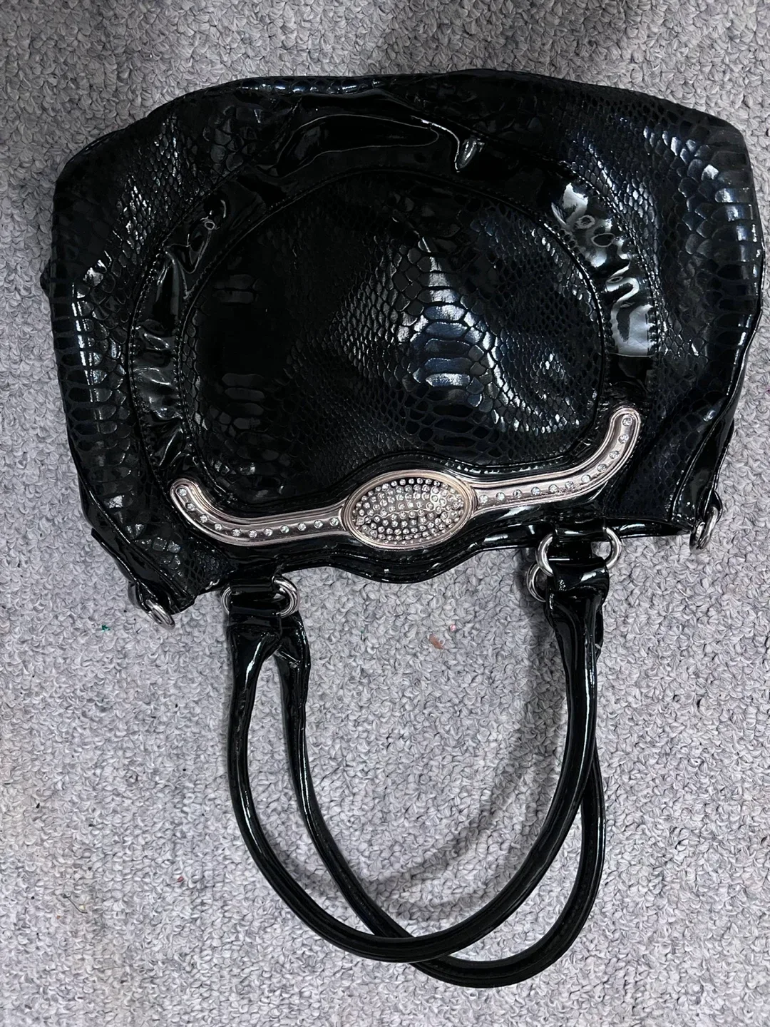 Black Snakeskin Pattern Handbag