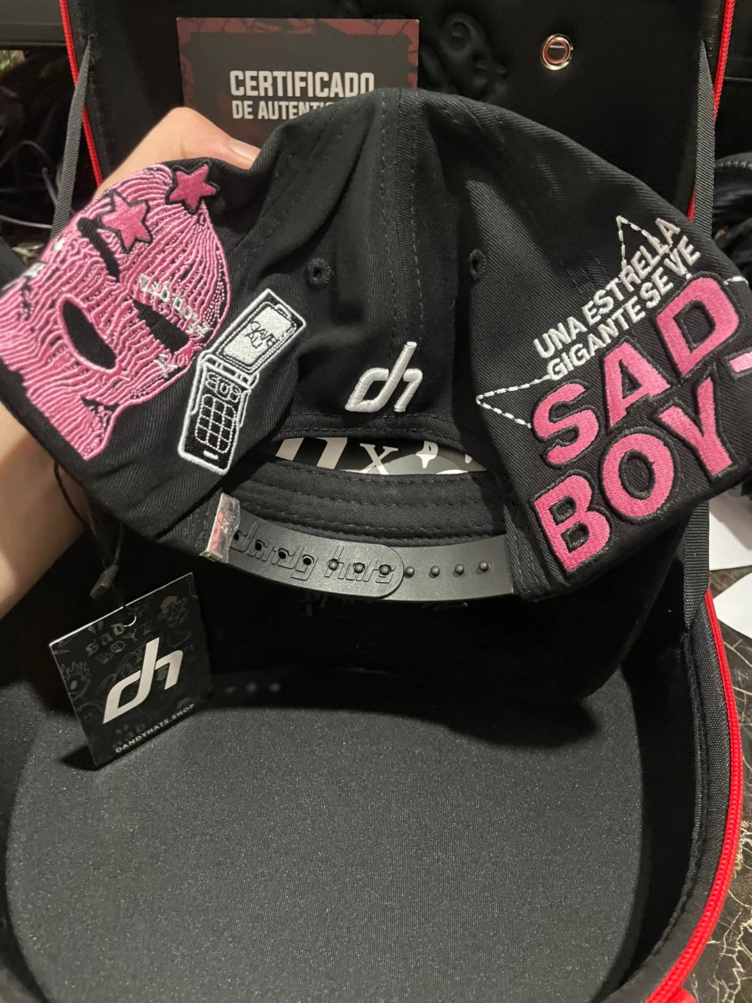 Sad Boyz Cap - Black with Pink Design - photo 2