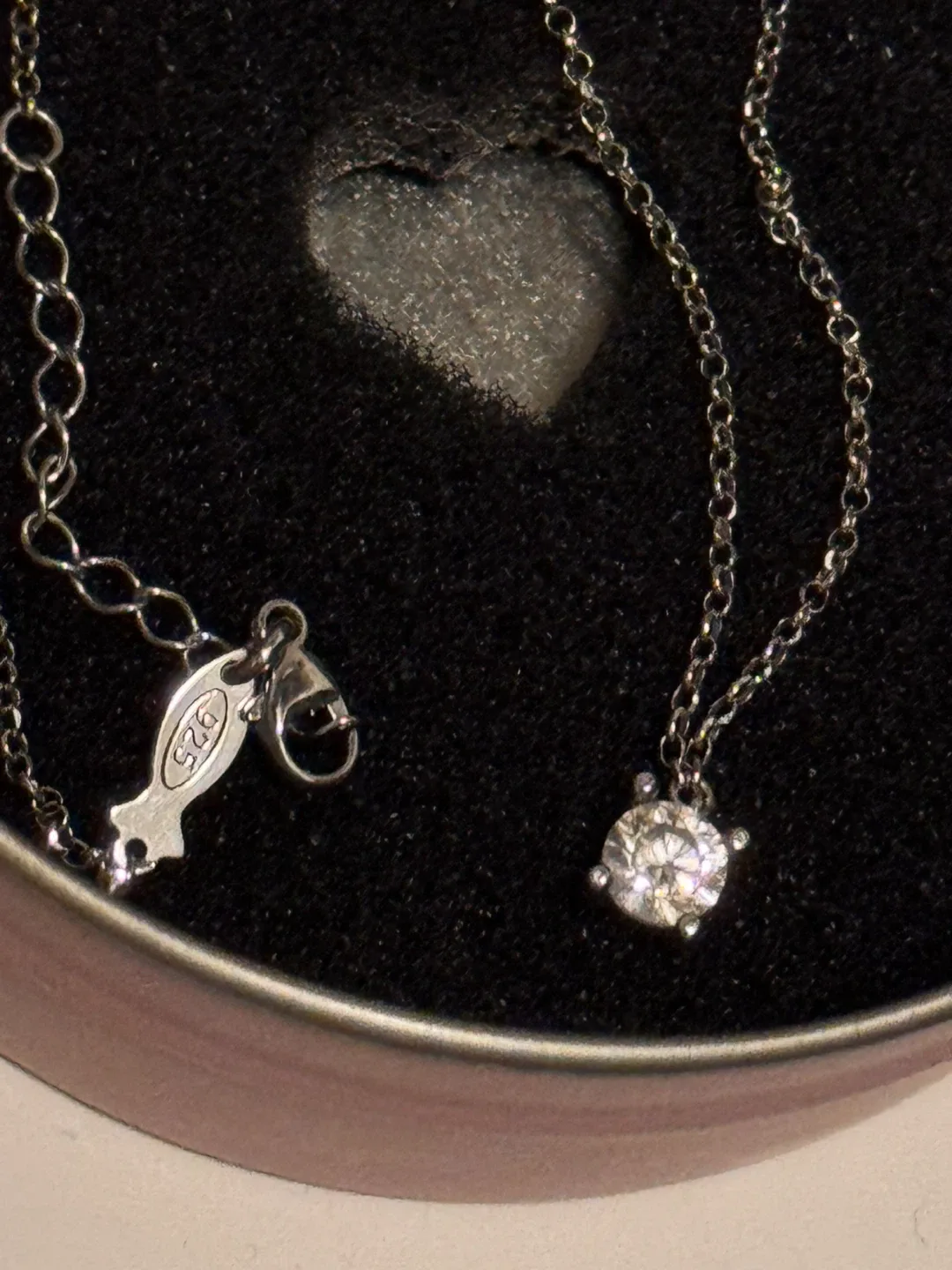 925 Silver Necklace with Diamond Pendant image indicator(2)