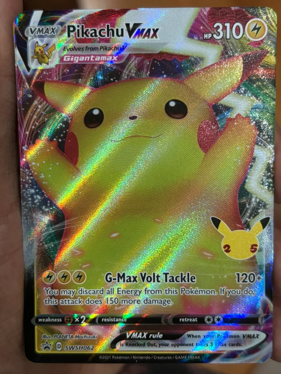 Pikachu VMAX gigantamax Pokemon card celebrations image indicator(2)
