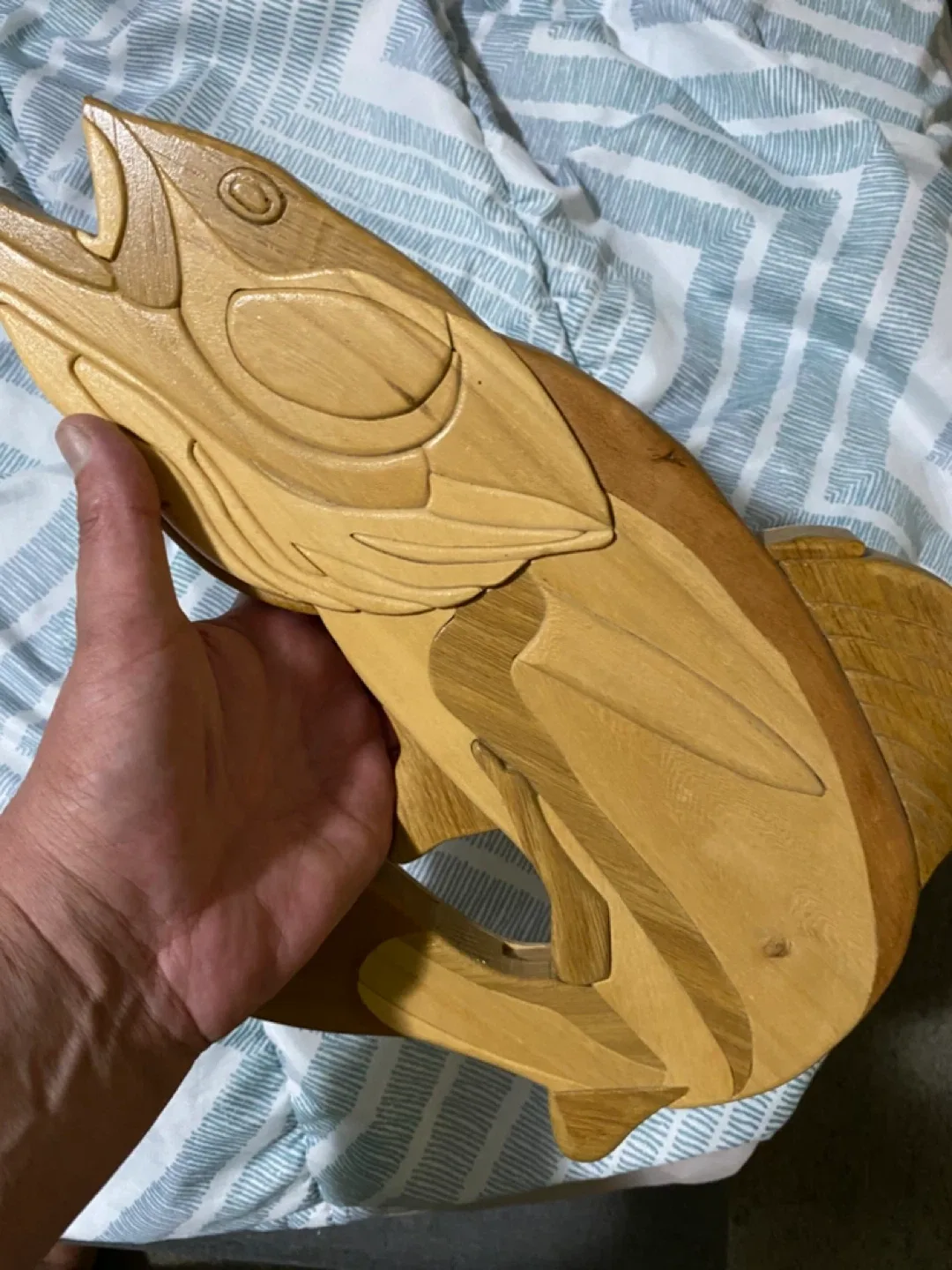 Hand Carved Wooden Walleye Fish image indicator(4)