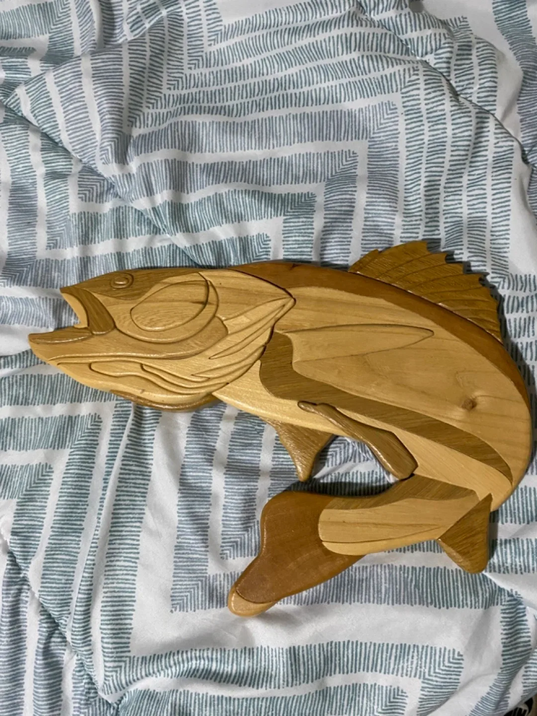Hand Carved Wooden Walleye Fish image indicator(3)