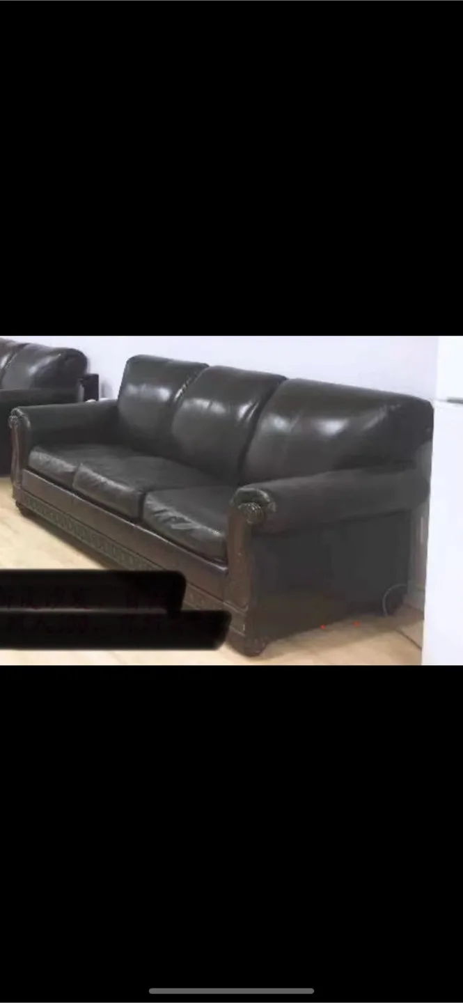 Genius Leather Sofa - Dark Brown 3 seater image indicator(2)