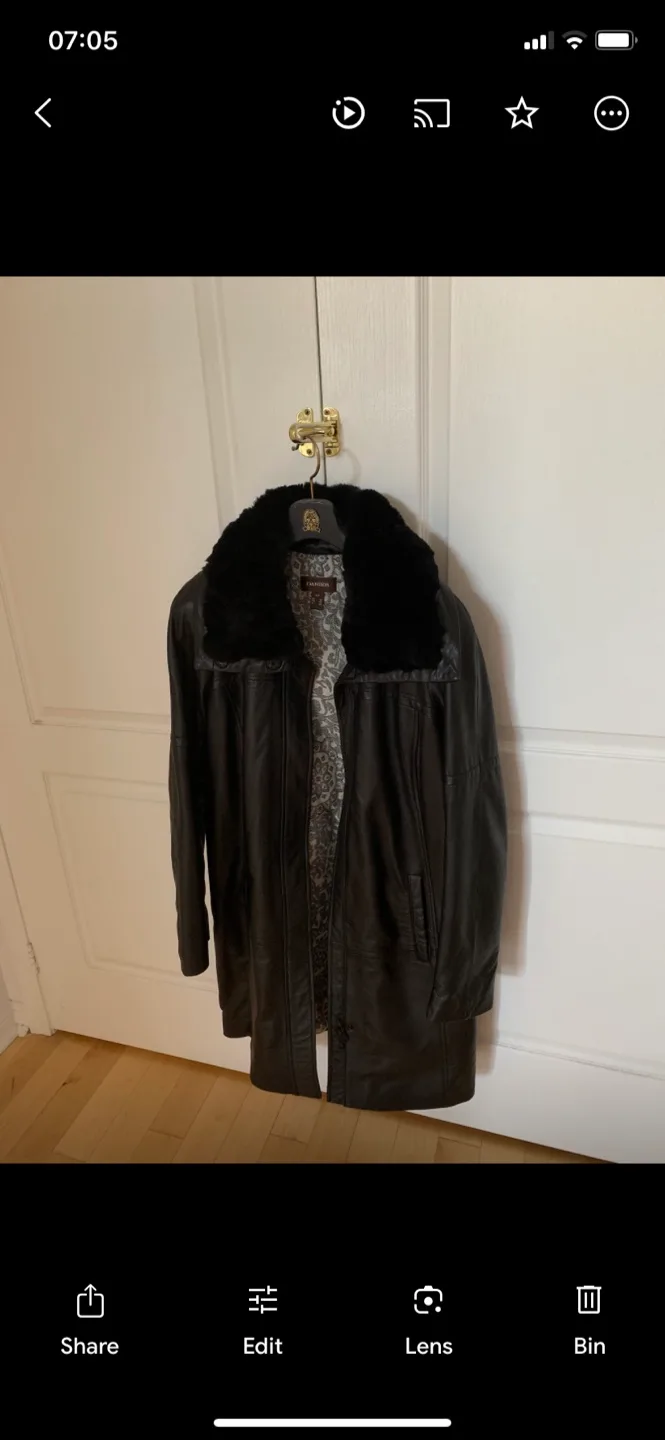 Leather Jacket with Fur Collar thumbnail