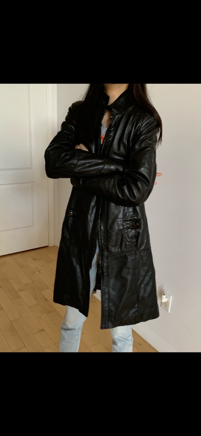 Genius Black Leather Coat