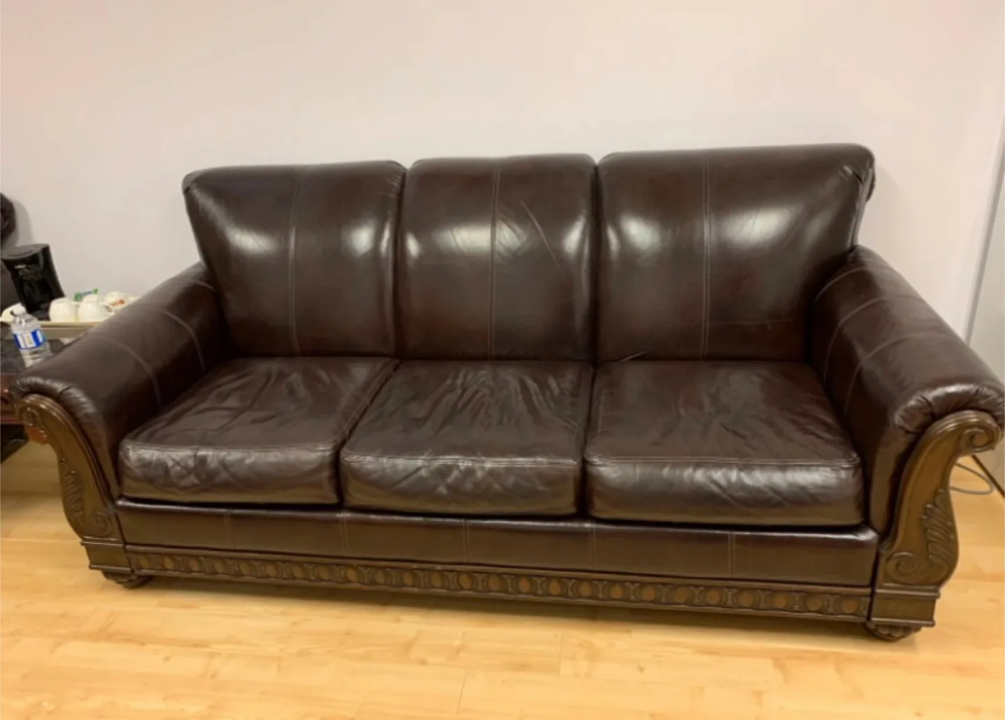 Genius Leather Sofa - Dark Brown 3 seater thumbnail