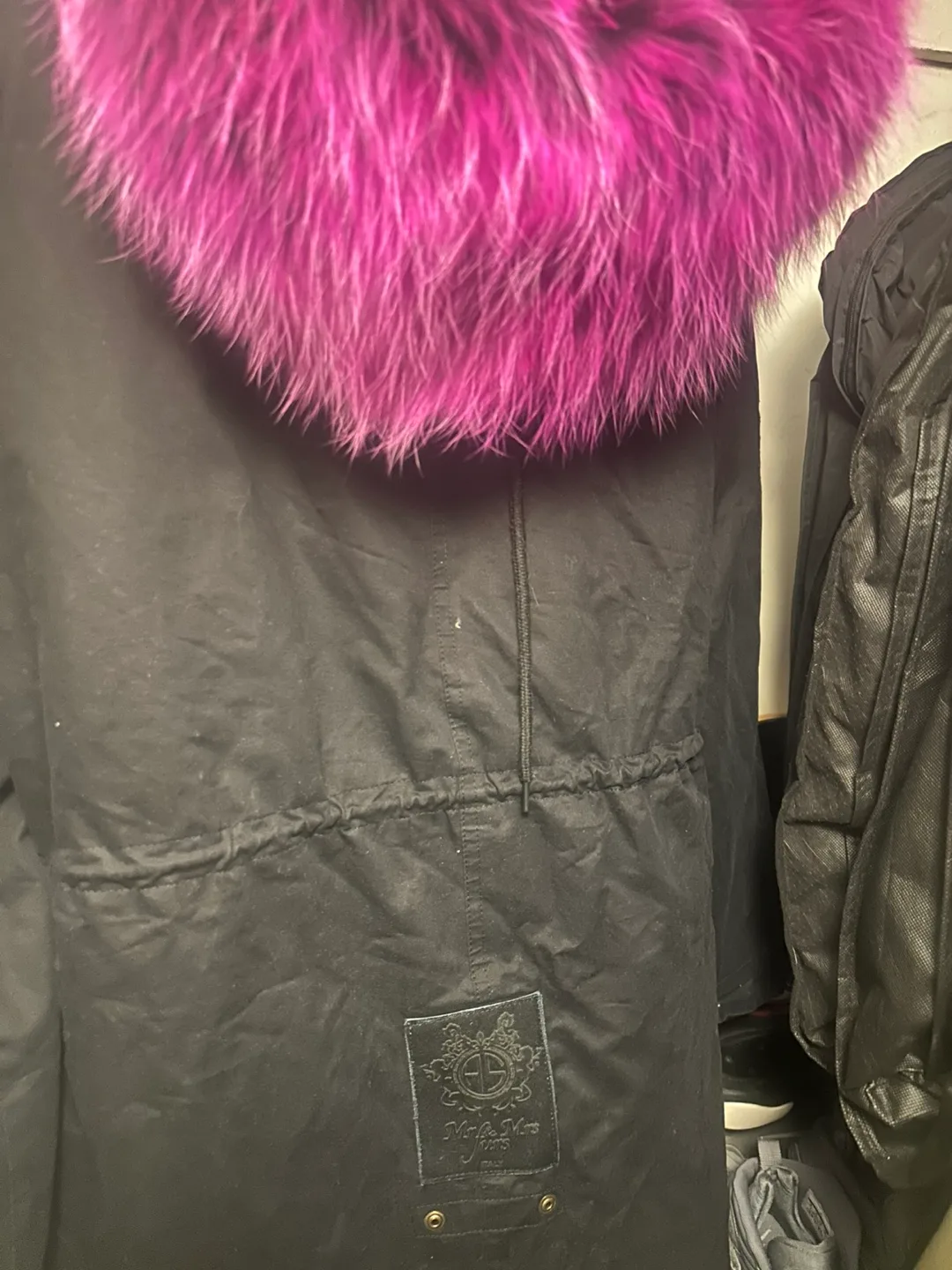Mr. & Mrs Furs Black Parka with Purple Fur image indicator(2)