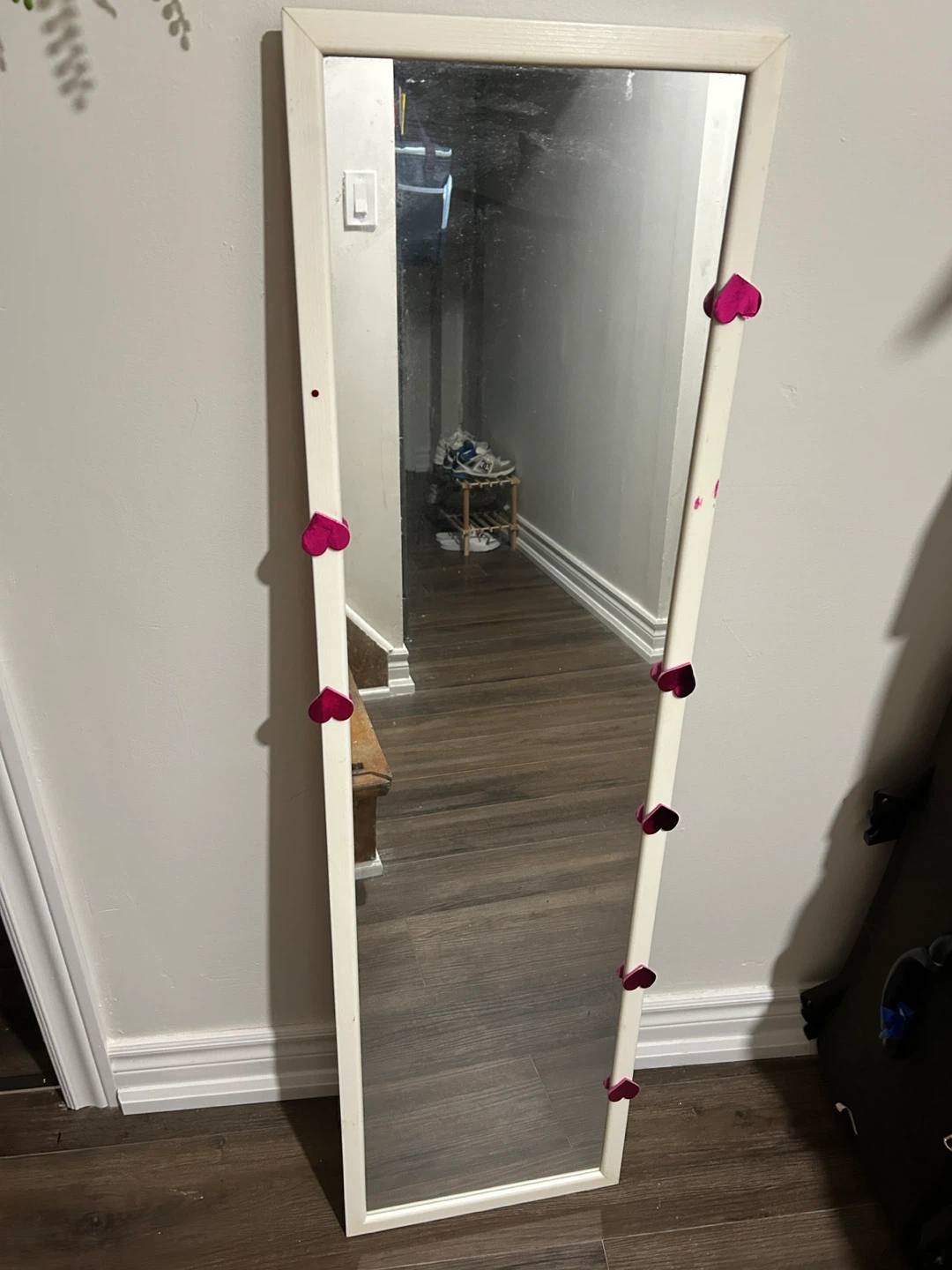 White Framed Full Length Mirror - photo 3