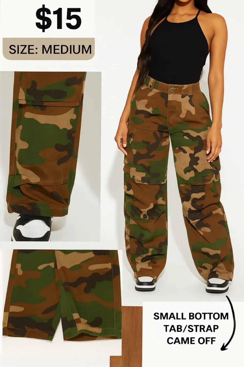 Fashion Nova Reservoir Camo Utility Pant - Medium thumbnail