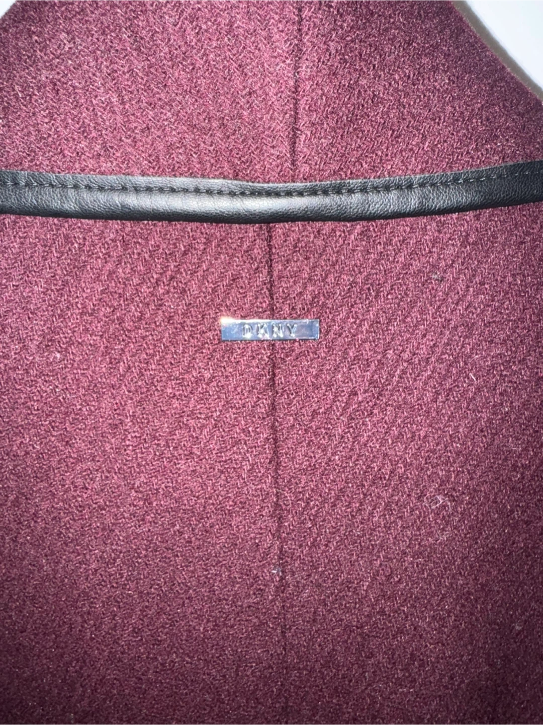 DKNY XS Burgundy Wool Blend Coat - photo 4