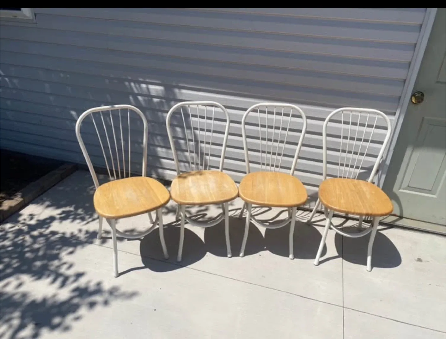 Vintage Wooden Seat Chairs - Set of 4 image indicator(2)