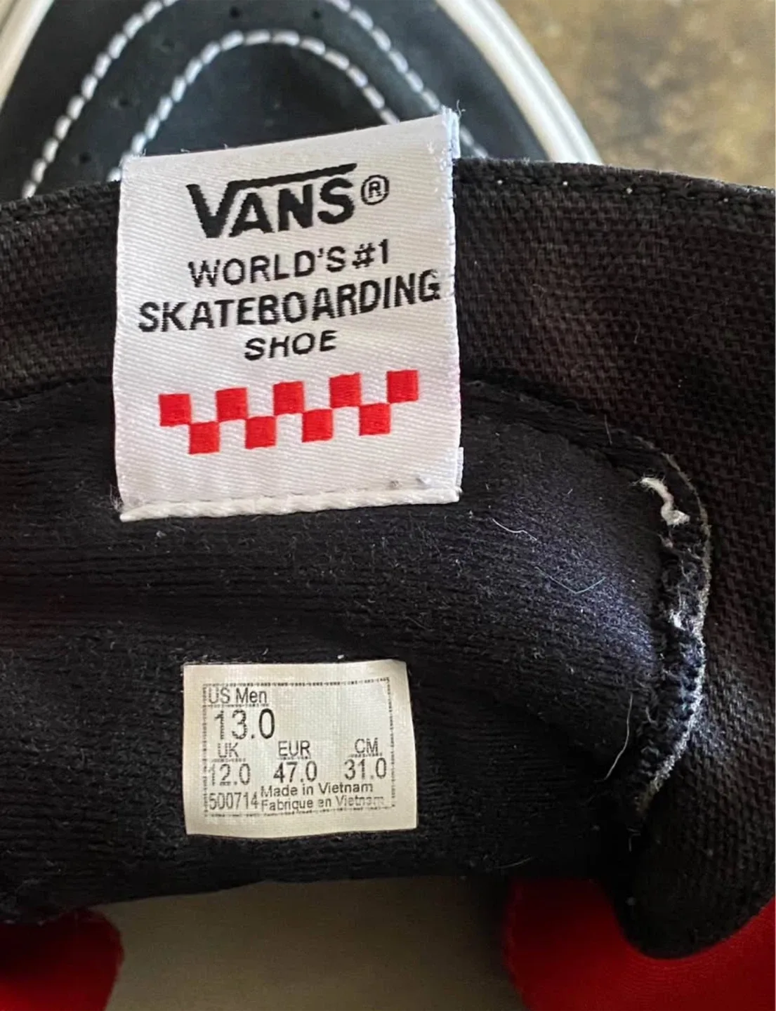 Vans Sk8-Hi Red/Grey Checkerboard, US Men's 13 image indicator(4)