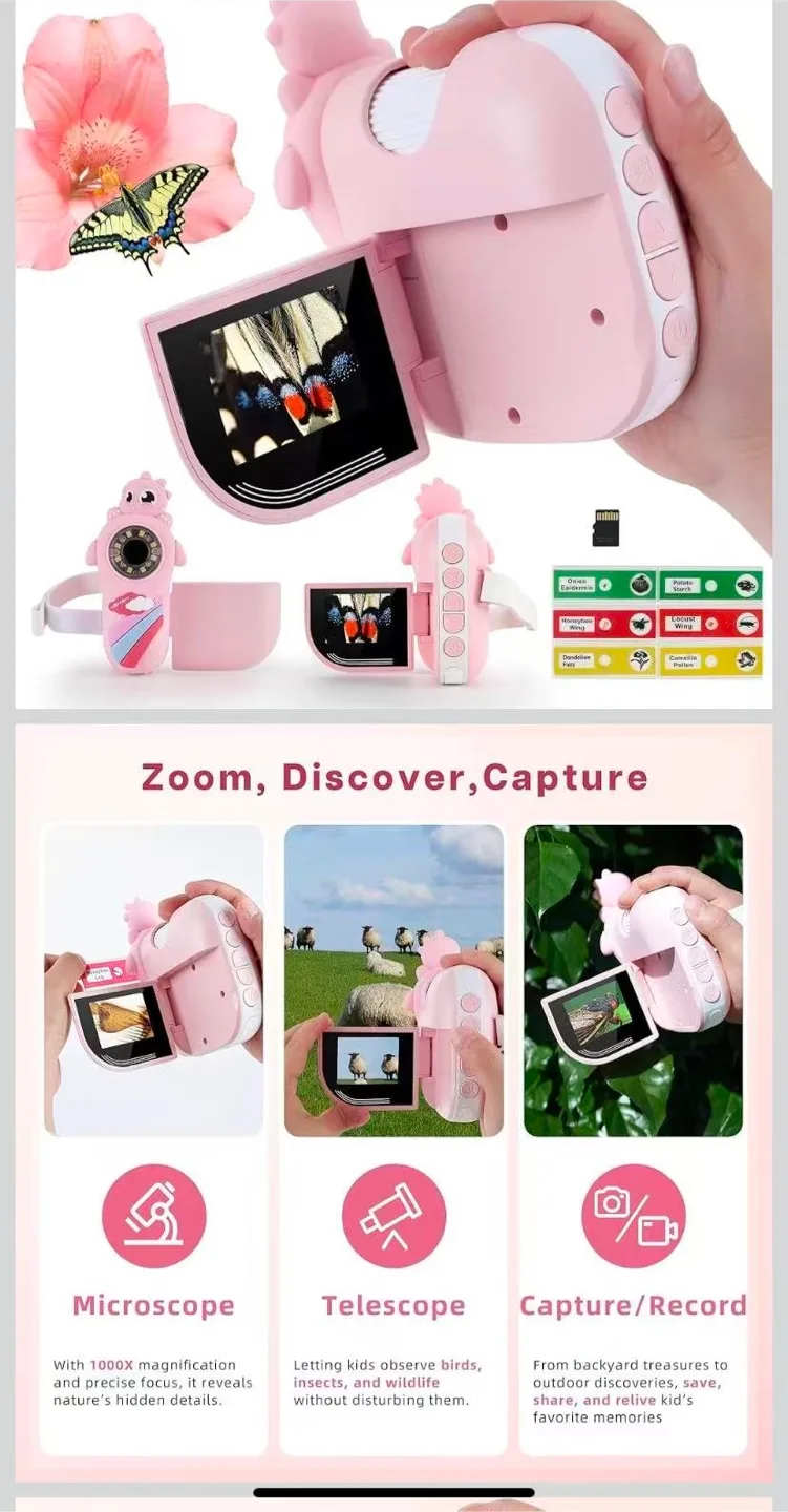 TINYLENS Dino Kids Microscope - Pink image indicator(3)