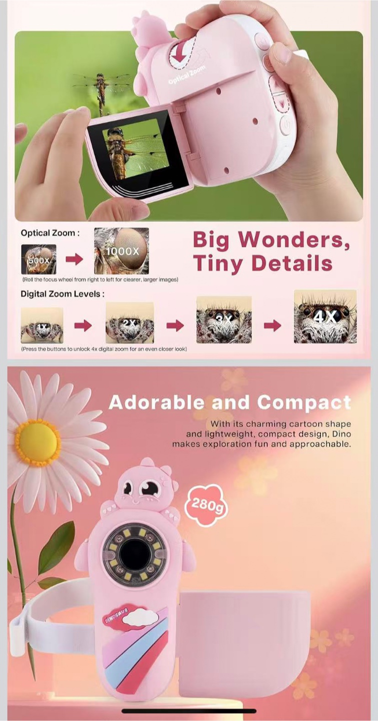 TINYLENS Dino Kids Microscope - Pink - photo 4