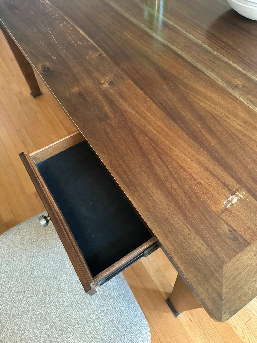Dark Wood Dining Table with Drawers image indicator(4)
