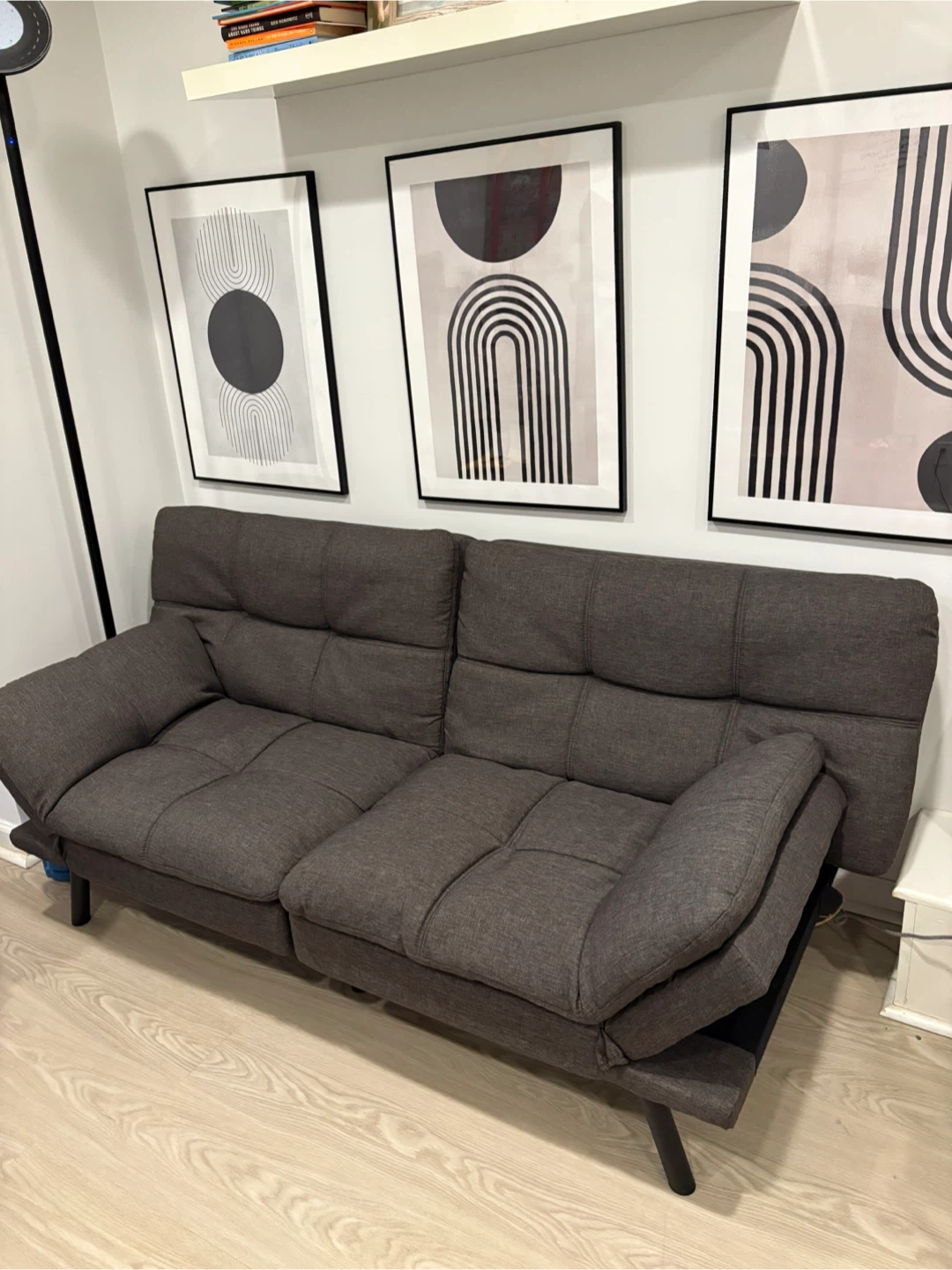 Dark Gray Metal Frame Futon