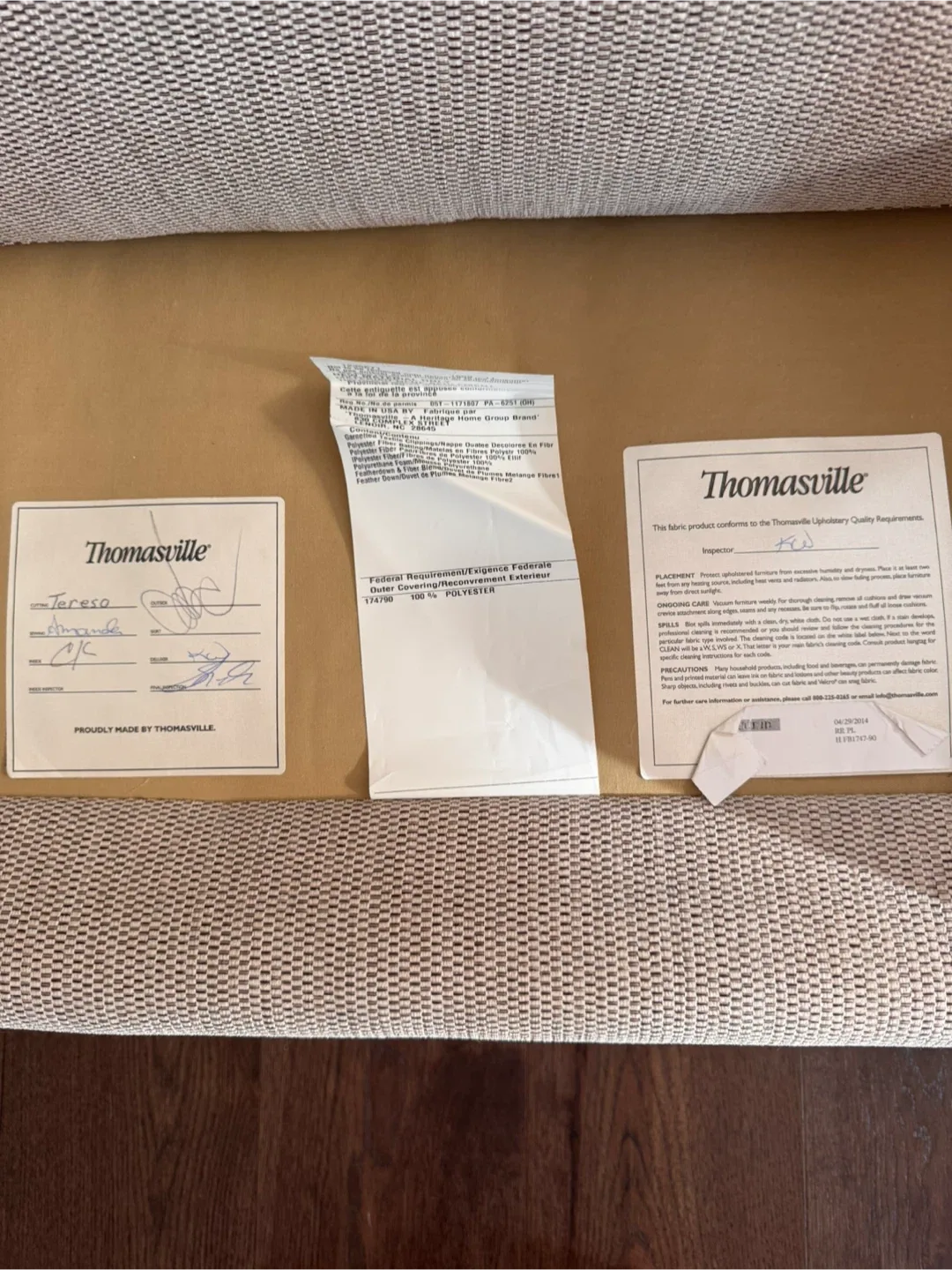 Cotswood Thomasville Sofa - Neutral Fabric image indicator(3)