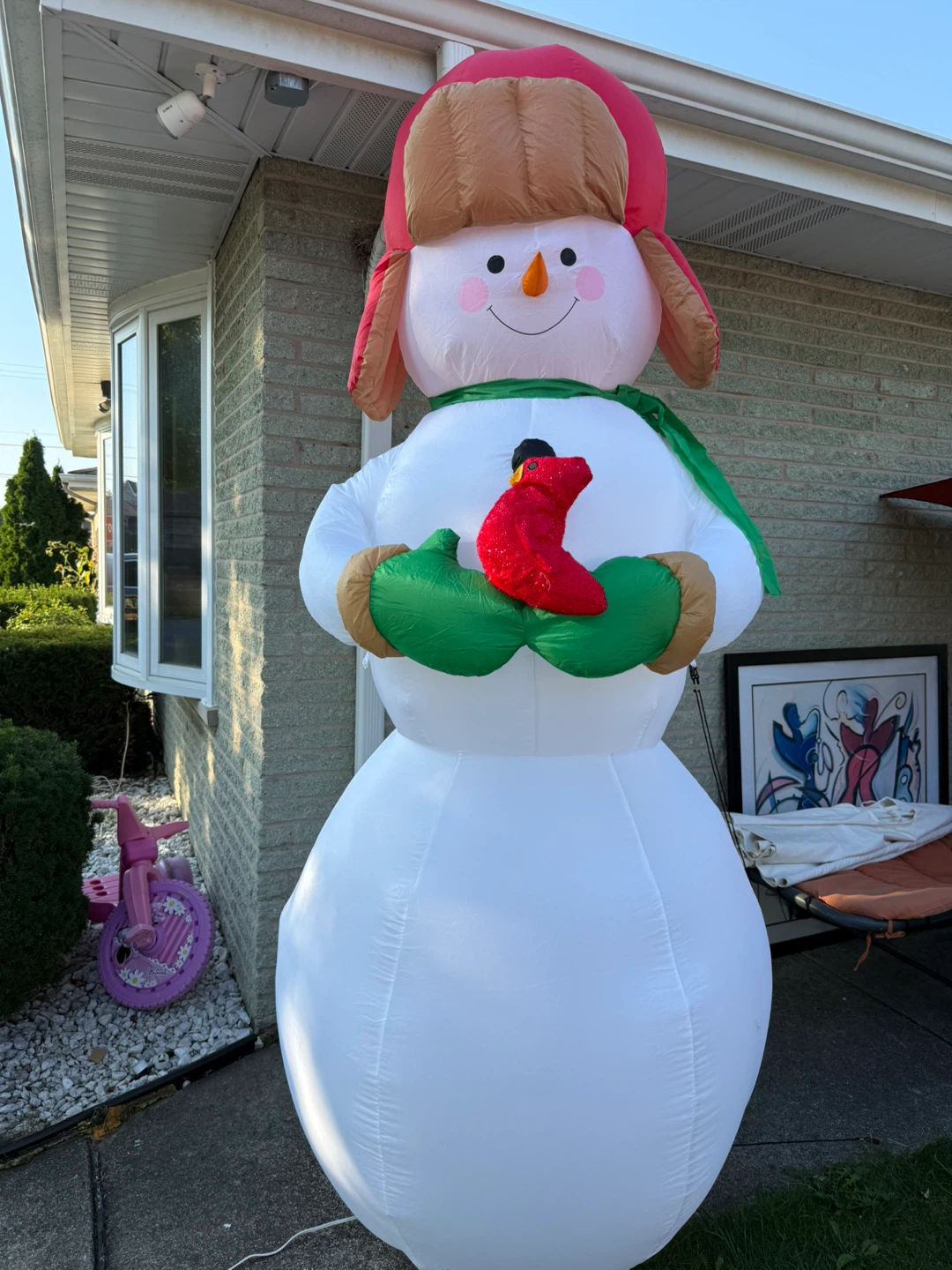 Christmas Inflatable Snowman&Cardinal light check more pictures