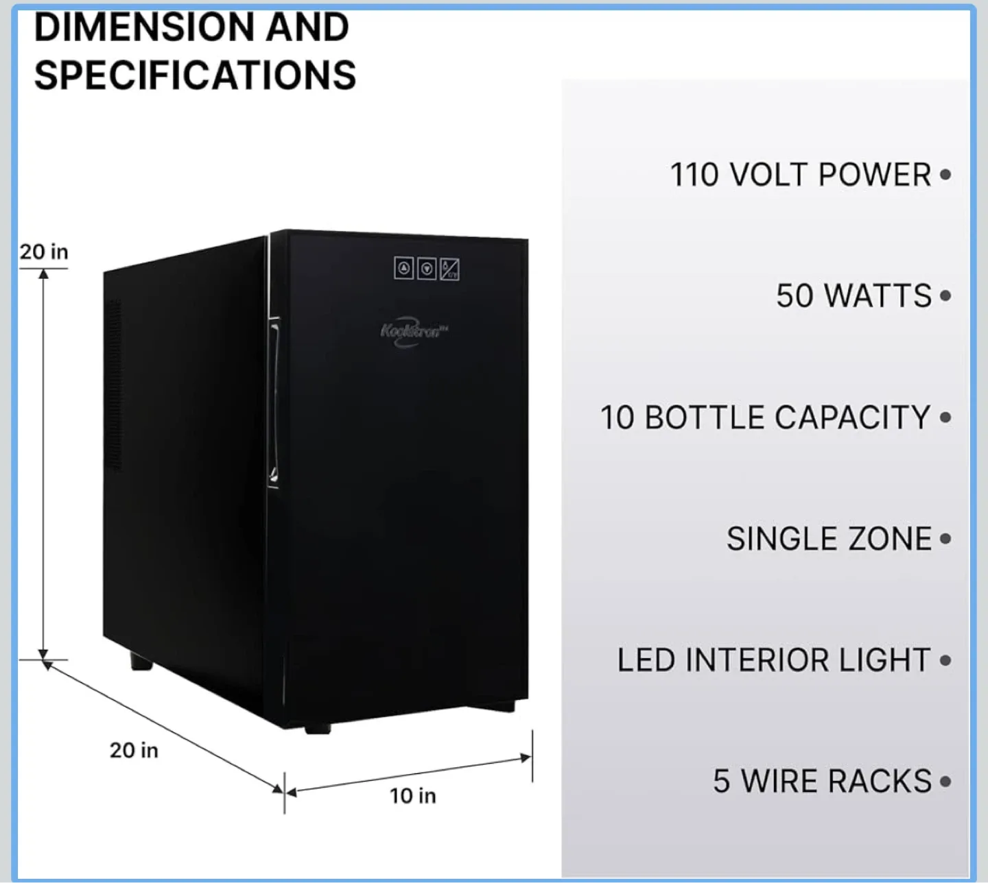 Koolatron 10-Bottle Wine Cooler - Black image indicator(2)