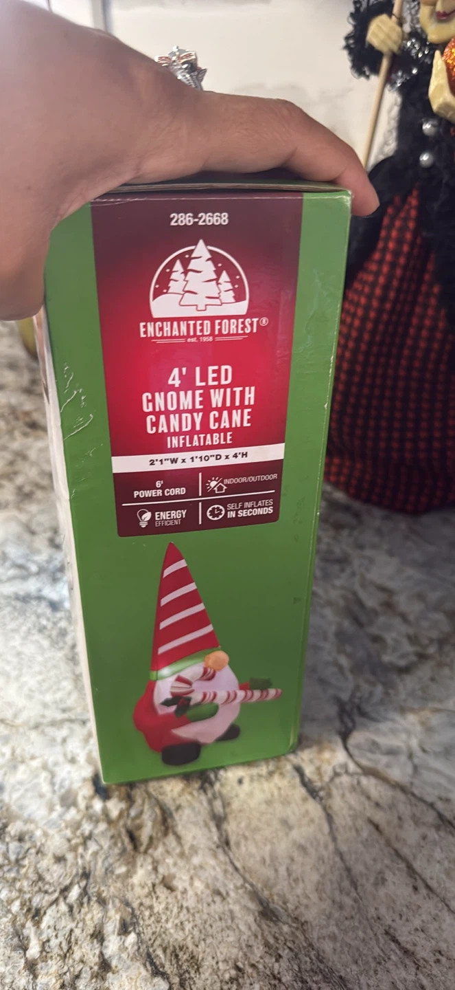 New Enchanted Forest 4'LED Gnome&Candy Cane Inflatable - photo 2