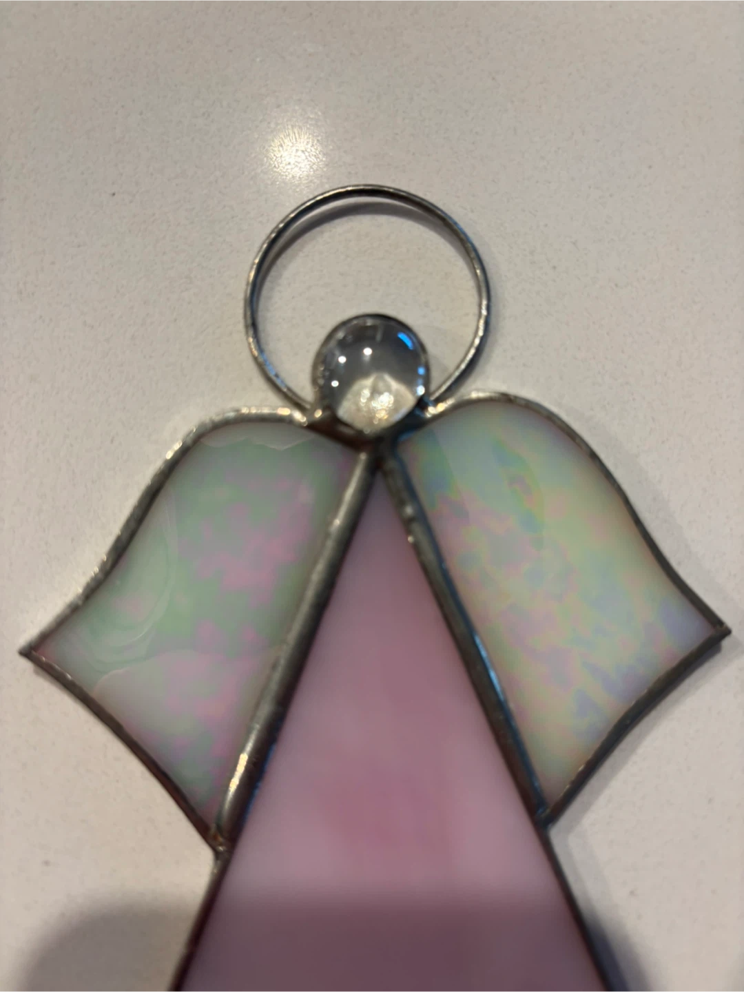 Handmade Stained Glass Angel Ornament For Sale - photo 4