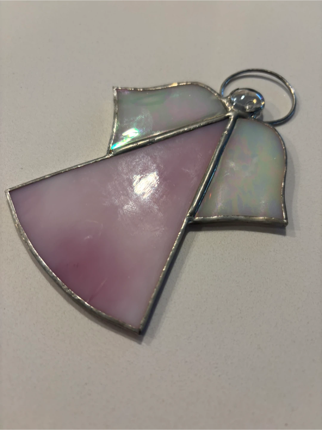 Handmade Stained Glass Angel Ornament For Sale - photo 3