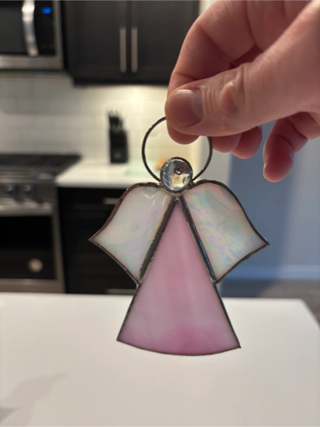 Handmade Stained Glass Angel Ornament For Sale - photo 5