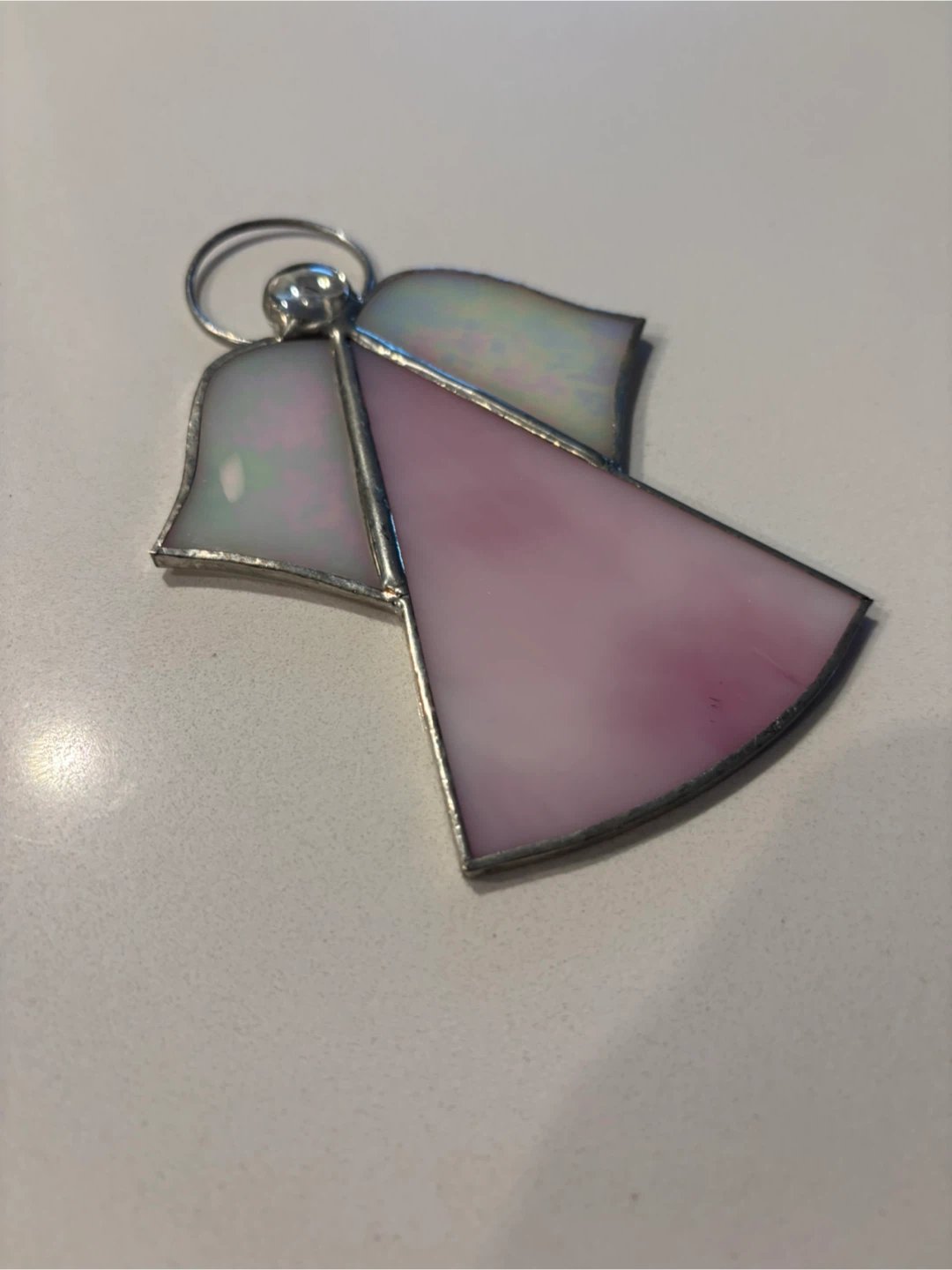 Handmade Stained Glass Angel Ornament For Sale - photo 2