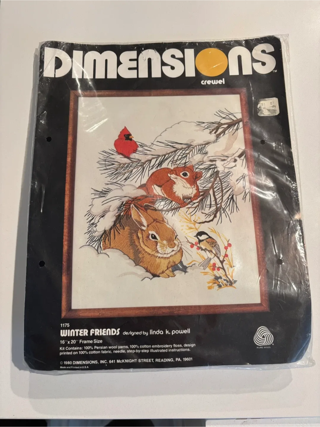 Dimensions 1980 Winter Friends Crewel Kit For Sale thumbnail