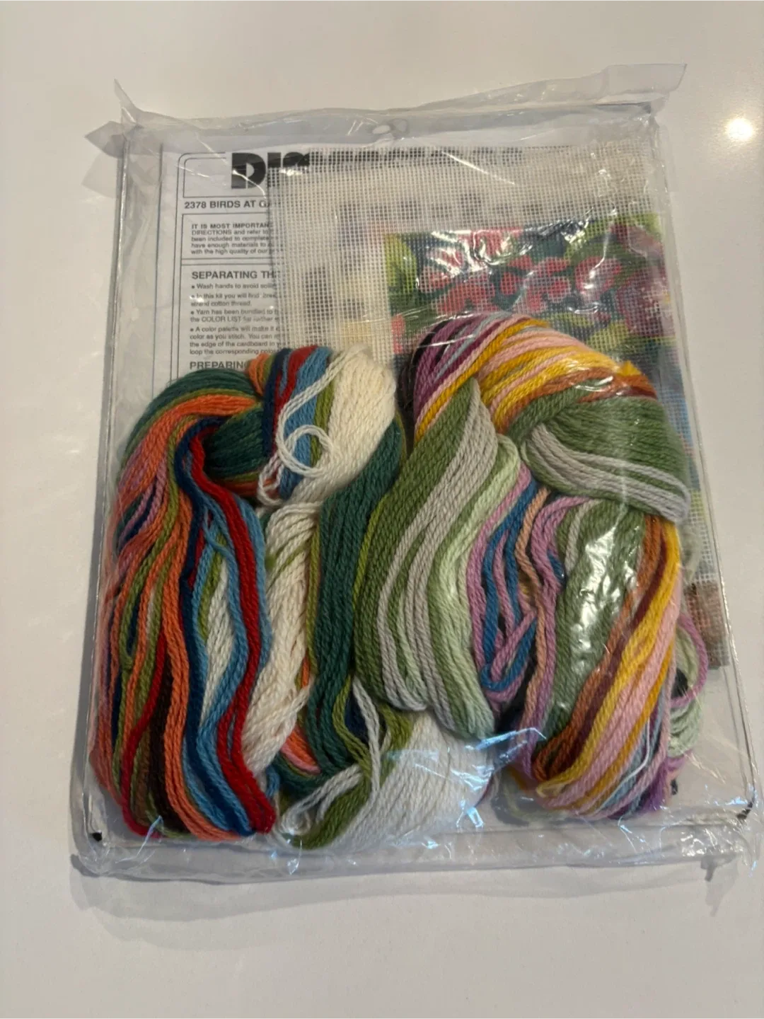 Dimensions 1990 Birds At Garden Bath Needlepoint Kit For Sale image indicator(4)