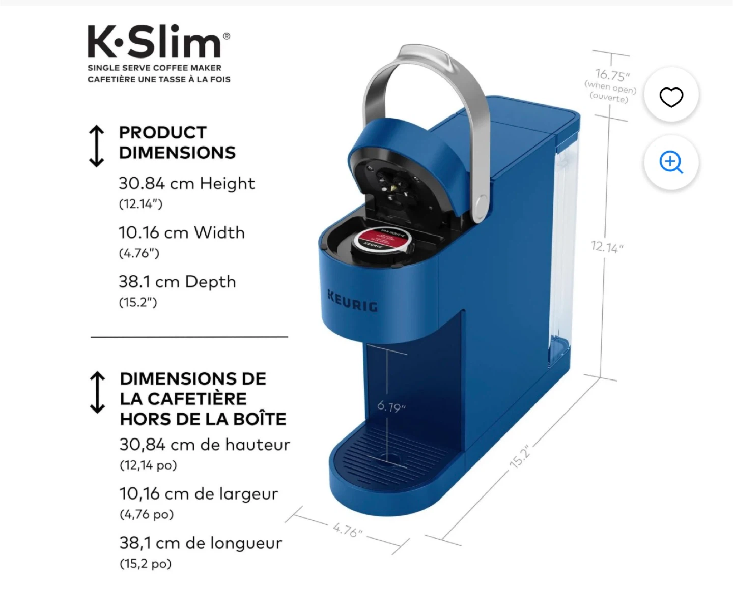 Keurig K-Slim Single Serve Coffee Maker - Blue - photo 4