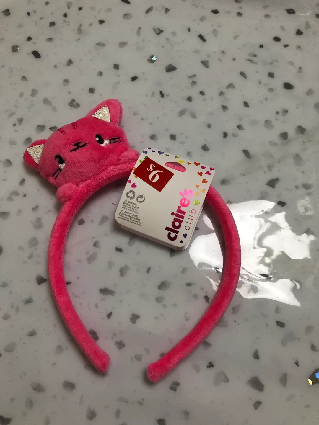 Claire's Club Pink Cat Headband - New thumbnail