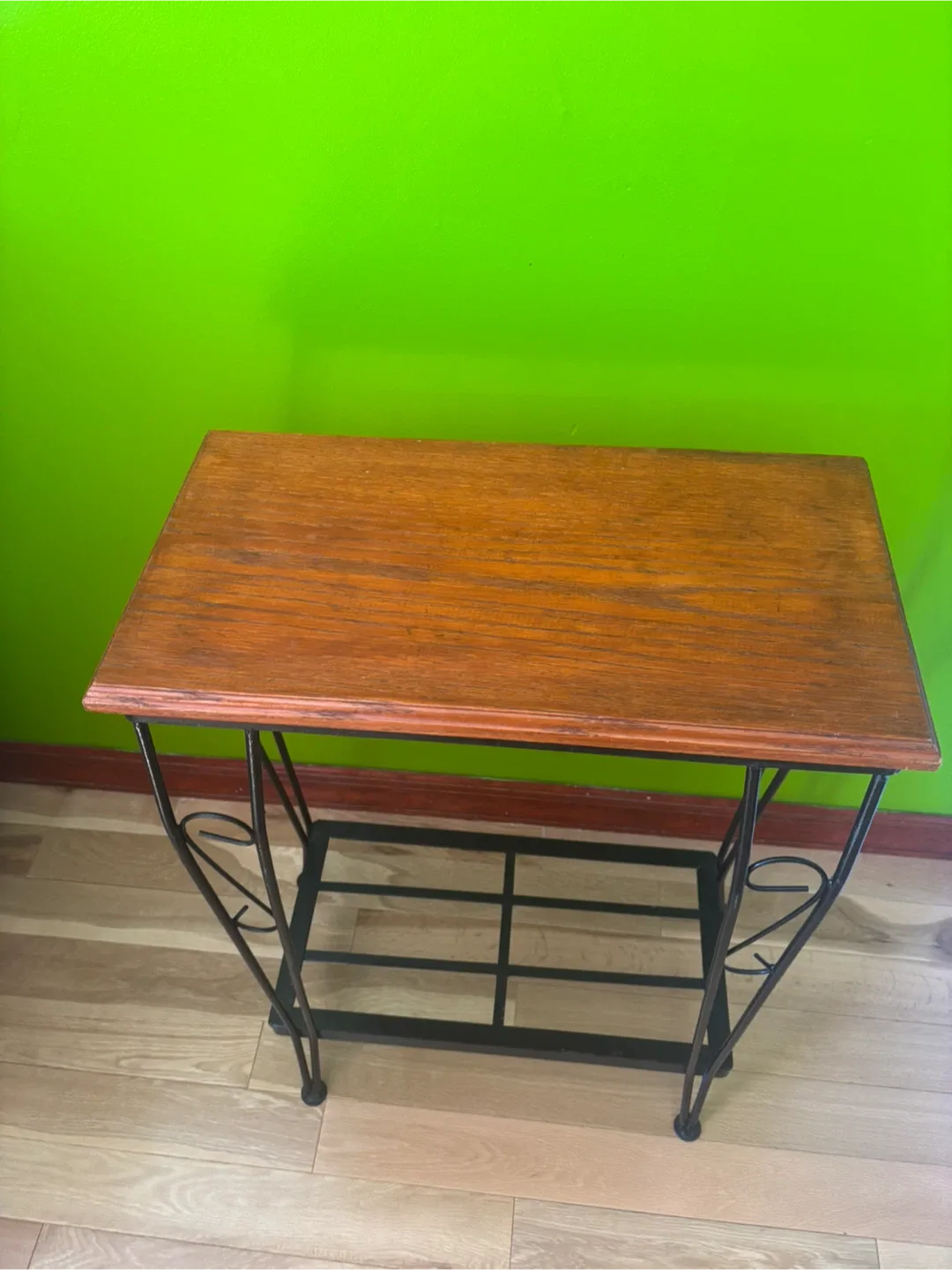 Small Wooden Top Table with Metal Legs image indicator(2)