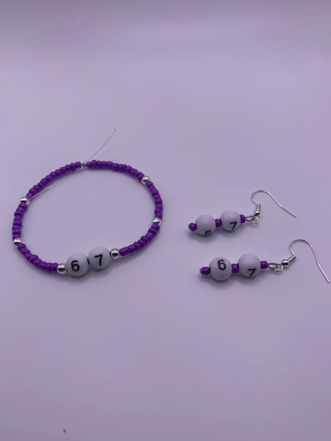 67 Handmade Beaded Bracelet & Earring Set image indicator(2)