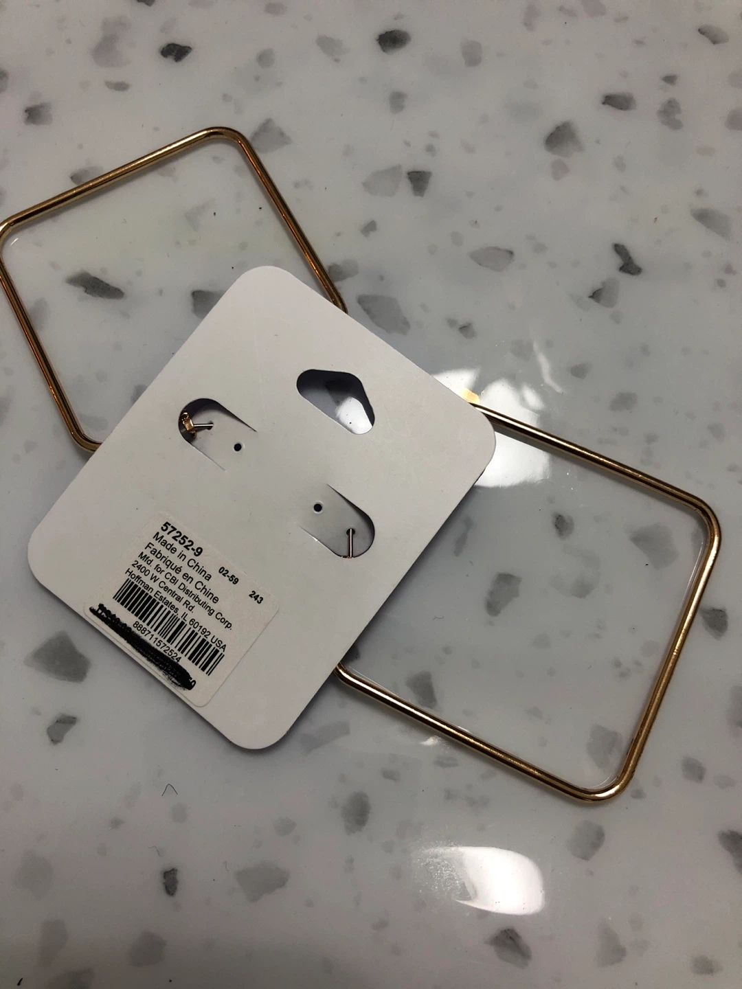Claire's Square Hoop Earrings - Gold - photo 2