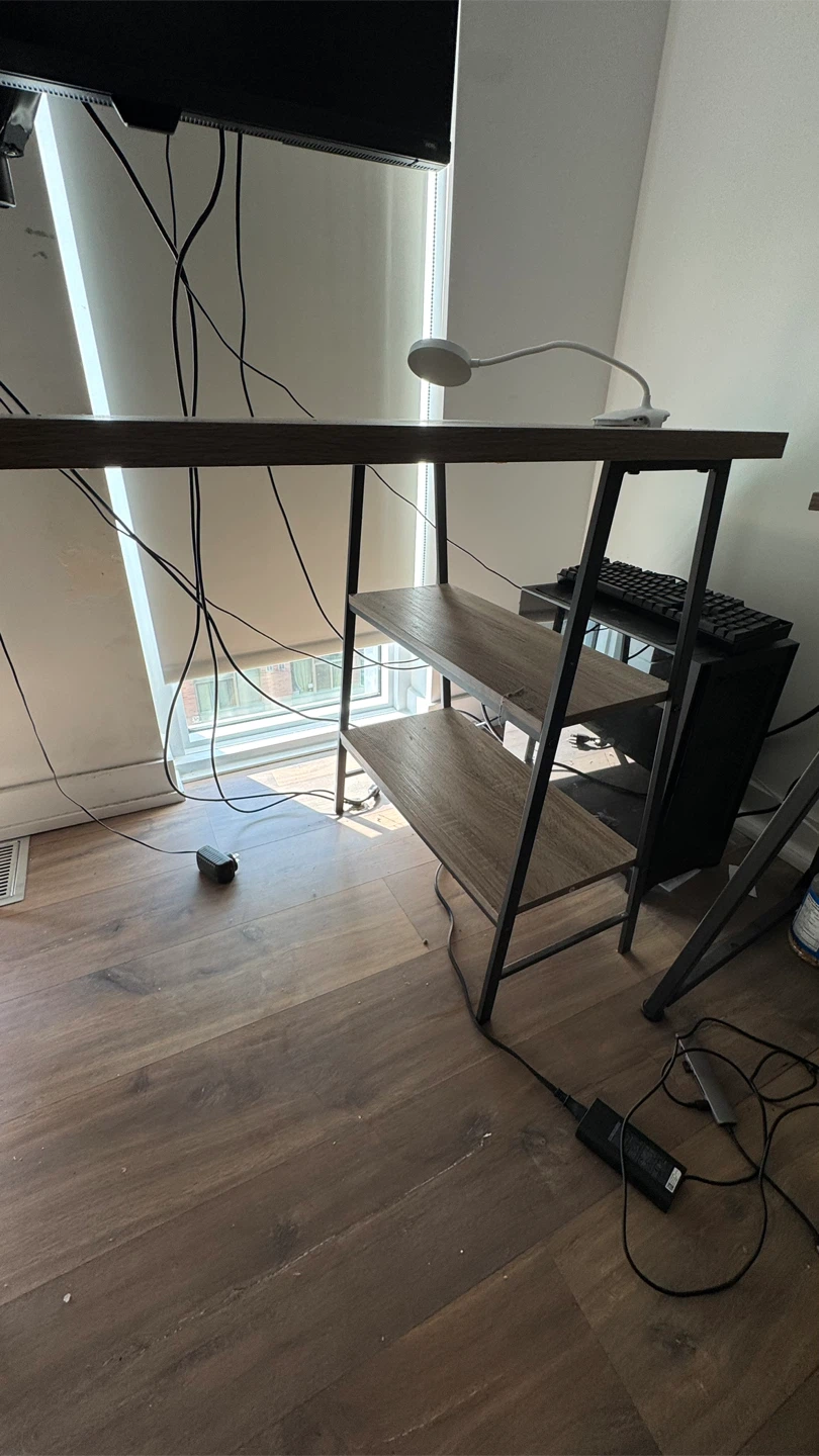 Wood and Metal Desk with Shelves - photo 3