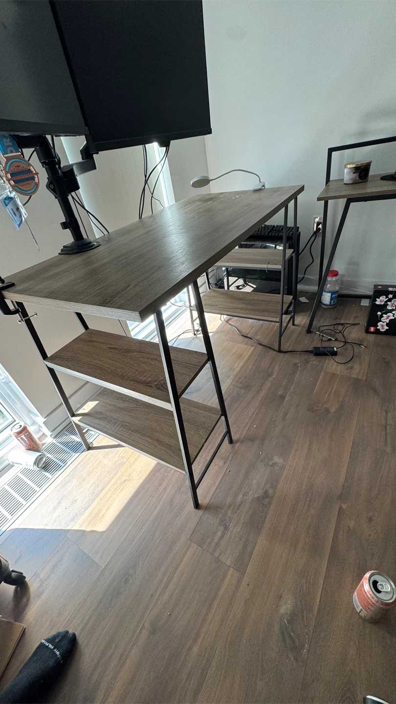 Wood and Metal Desk with Shelves - photo 2