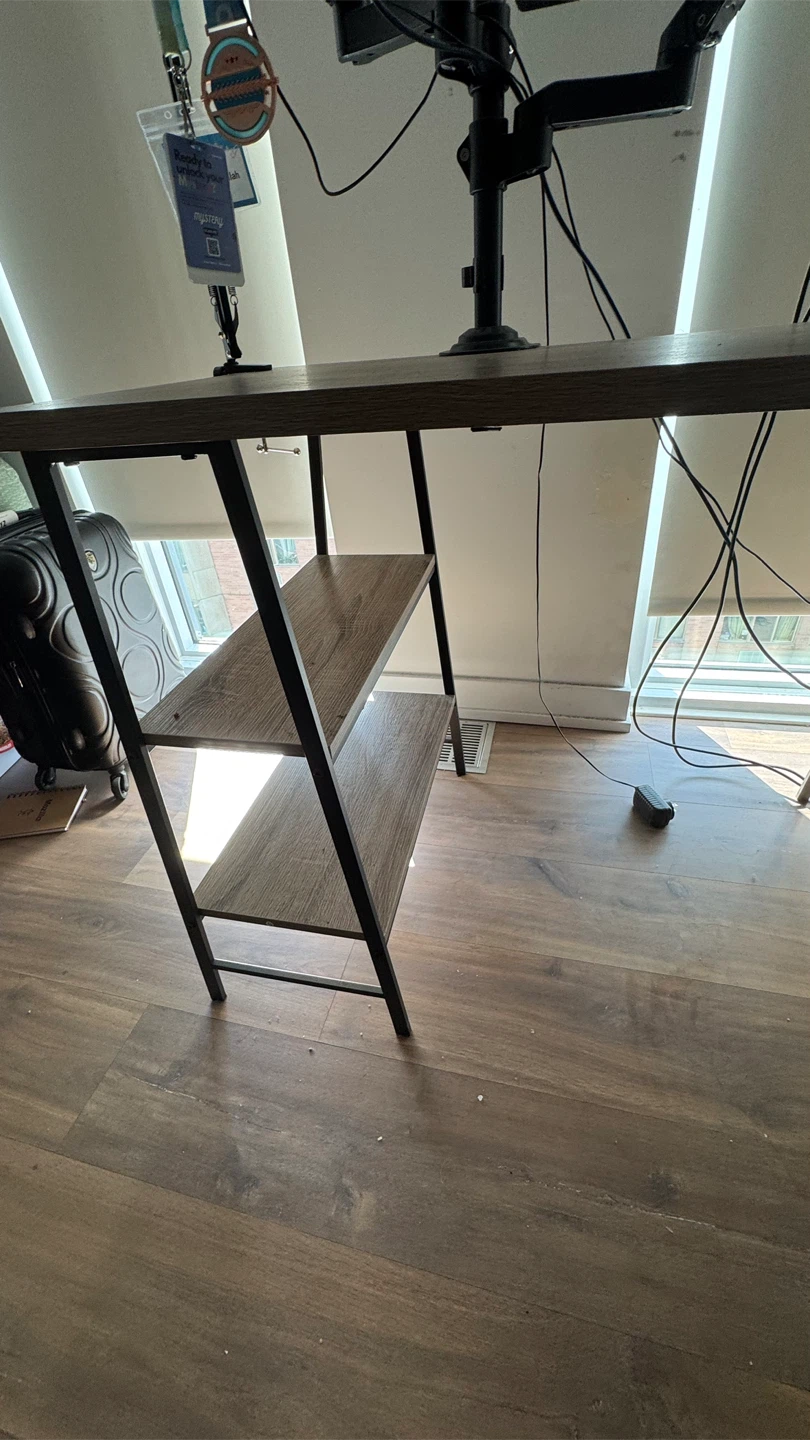 Wood and Metal Desk with Shelves - photo 4