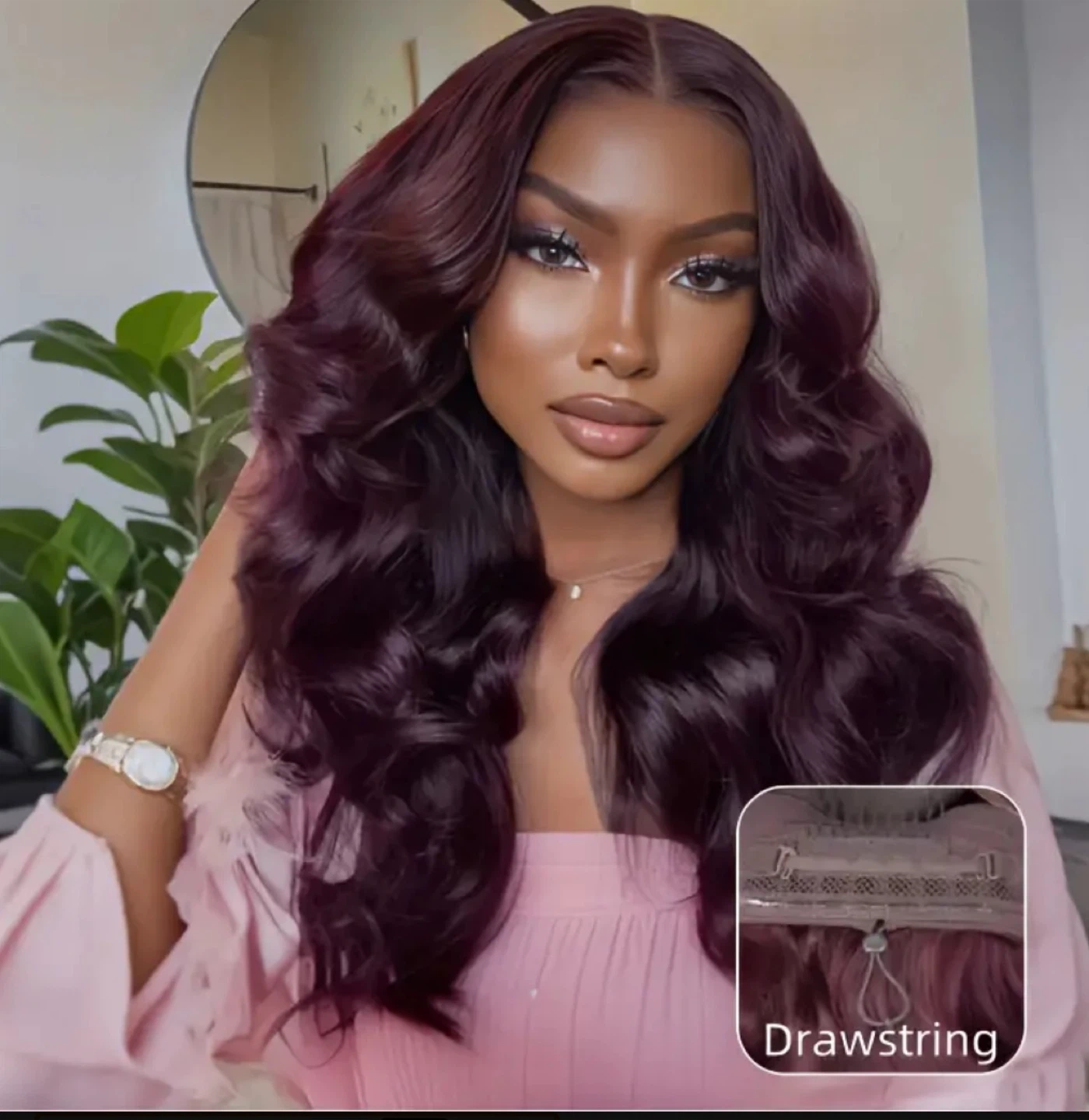 Burgundy Lace Front Wig human hair - photo 3