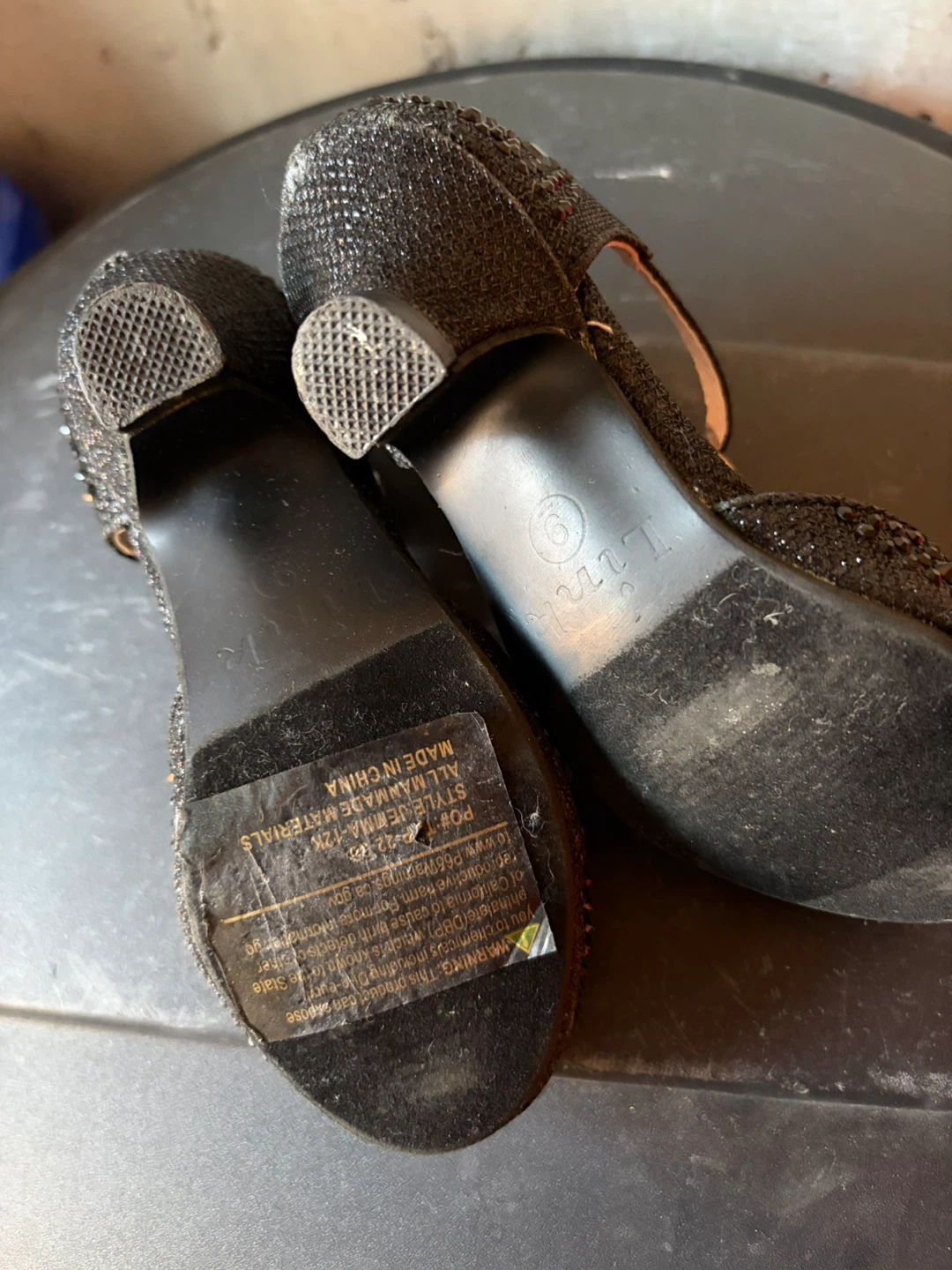 Luna Black Sparkly Girls Shoes - Size 9 - photo 2