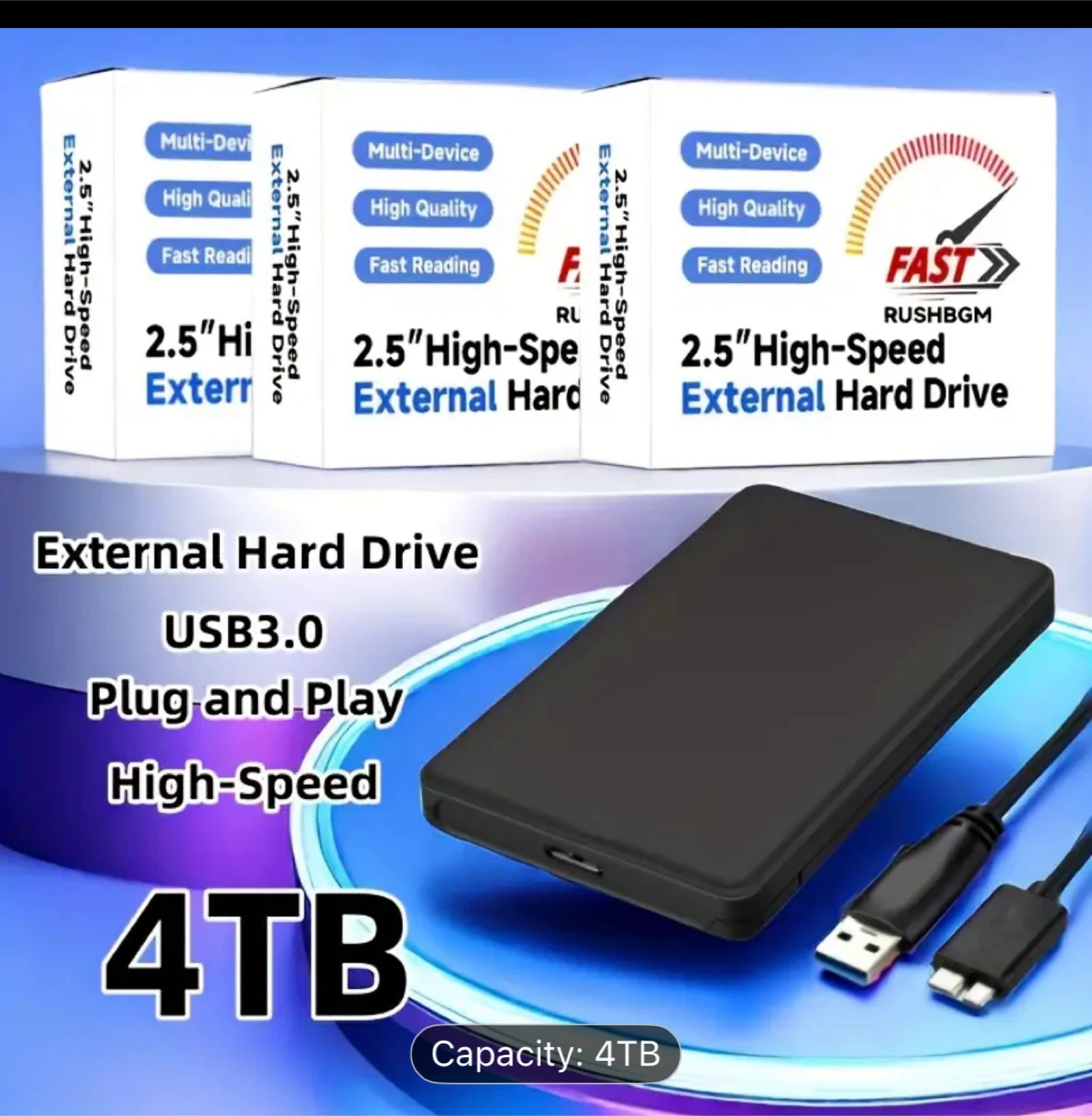 New 2.5" High-Speed 4TB External Hard Drive