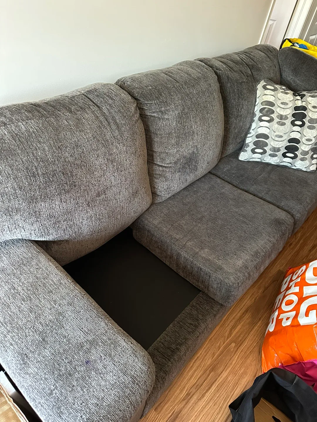 Grey Sectional Sofa with Storage image indicator(2)