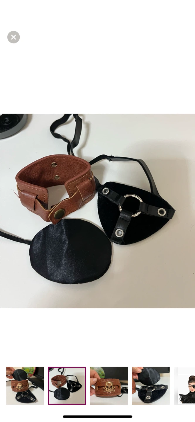 Leather Skull Bracelet & Eye Patches - photo 3