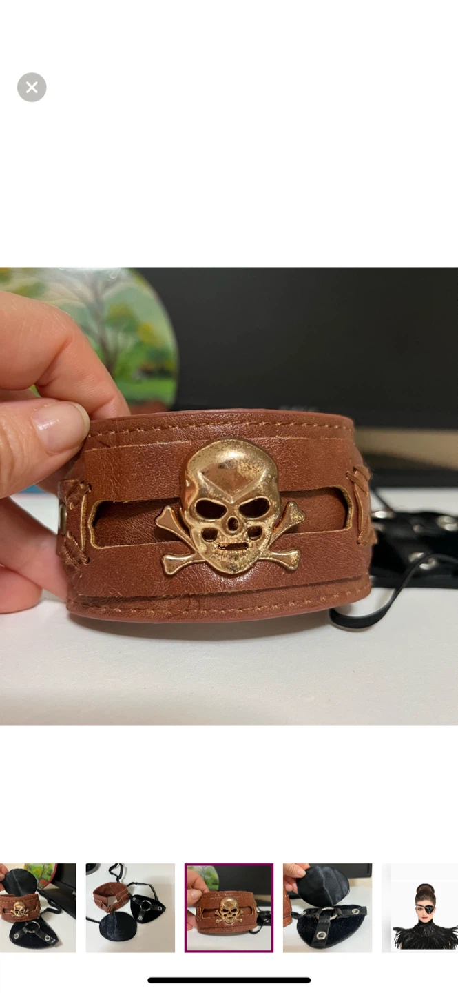 Leather Skull Bracelet & Eye Patches - photo 4
