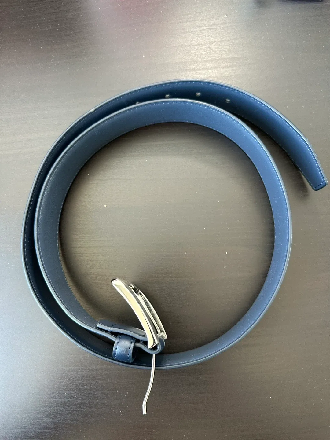 Vatan Men's Navy Blue Leather Belt image indicator(2)