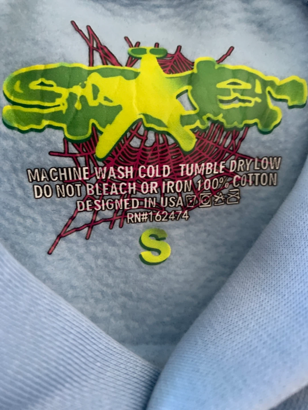 Sp5der Hoodie - Blue, Size S - photo 2