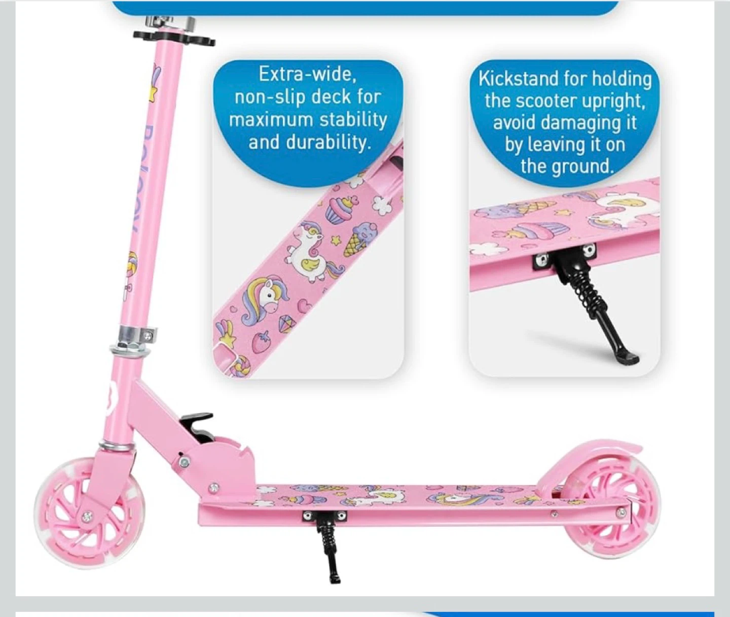 Pink Kids Scooter with Light Up Wheels - photo 5