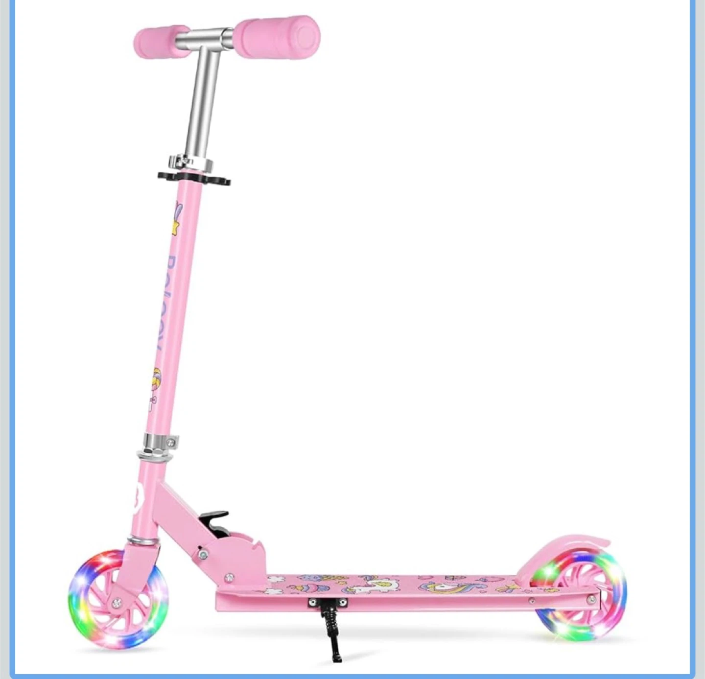 Pink Kids Scooter with Light Up Wheels