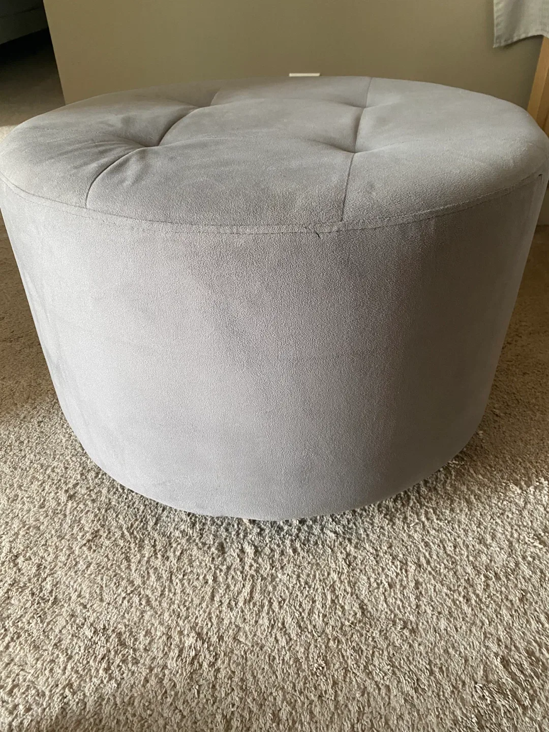 🧡 Grey Round Ottoman thumbnail